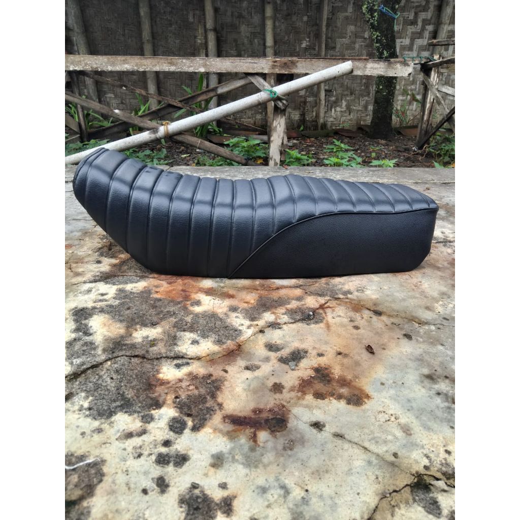 jok honda win 100 custom ulir kulit motif jeruk tinggal pasang-jok honda win 100