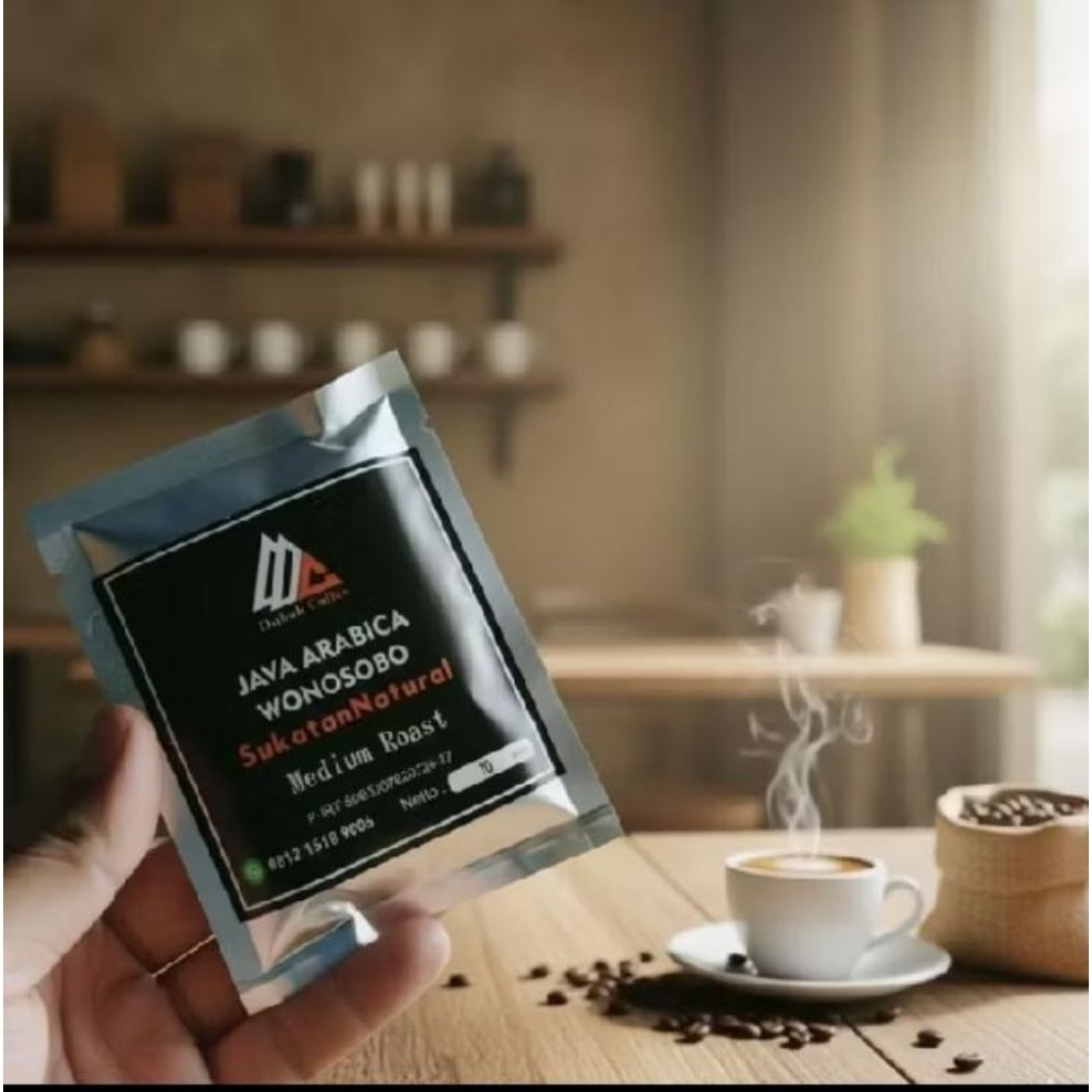 Kopi bubuk Arabika Wonosobo 10gr coffee sachet.