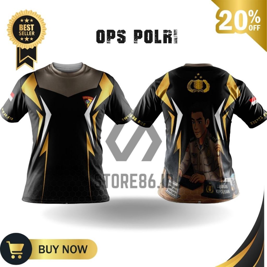 JERSEY OPS POLRI FULLPRINT SUBLIME / KAOS OPS POLRI DRIFIT / JERSEY OPS POLRI / FULL PRINTING