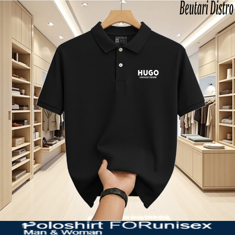 POLO SHIRT Lebih Adem Makin Nyaman Cool Stretchable Durable/kaos polo model terbaru Logo Hugo Motif 