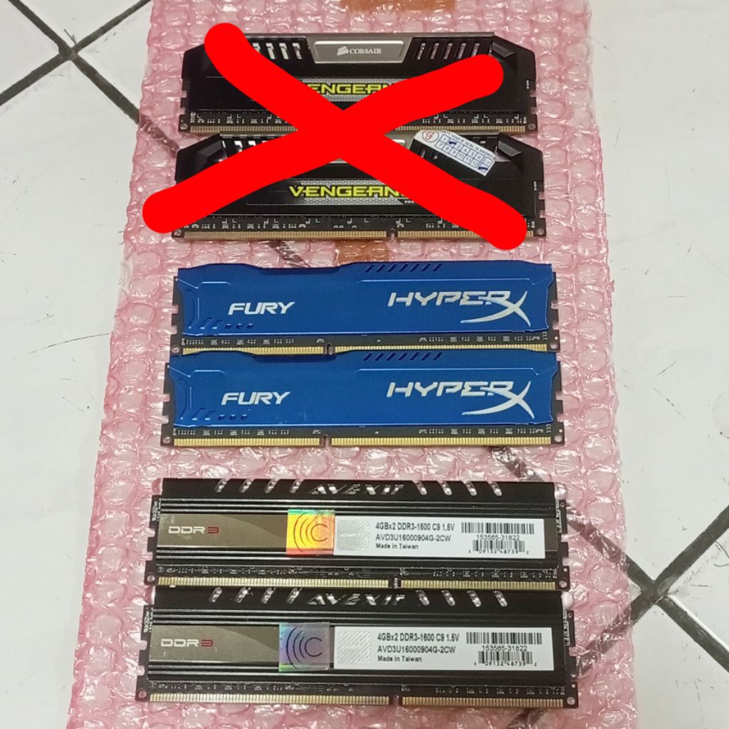 DDR3 Dual Chanel DDR3 16GB (8x2) & 8GB (4x2). Avexir Corsair Kingston