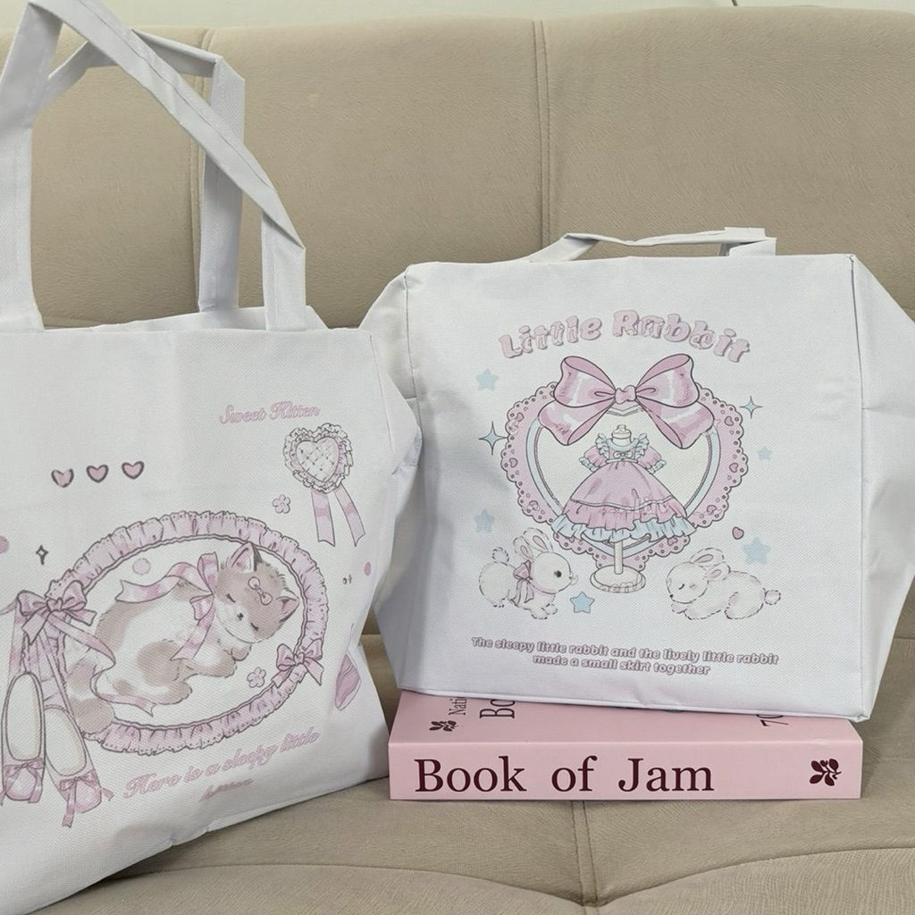Mocorie - Maryline Coquette Totebag Resleting / Coquette Lunch Bag / Tas Bekal Coquette / Tas Makan 