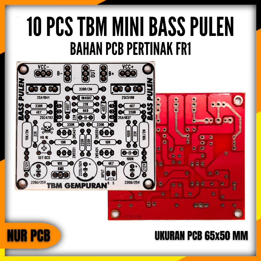 PCB Driver Power Amplifier TBM Mini Bass Pulen Tbm Sublow 10 PCS 6.5x6cm 32-75VAC 4-8 Ohm 10PCS-003