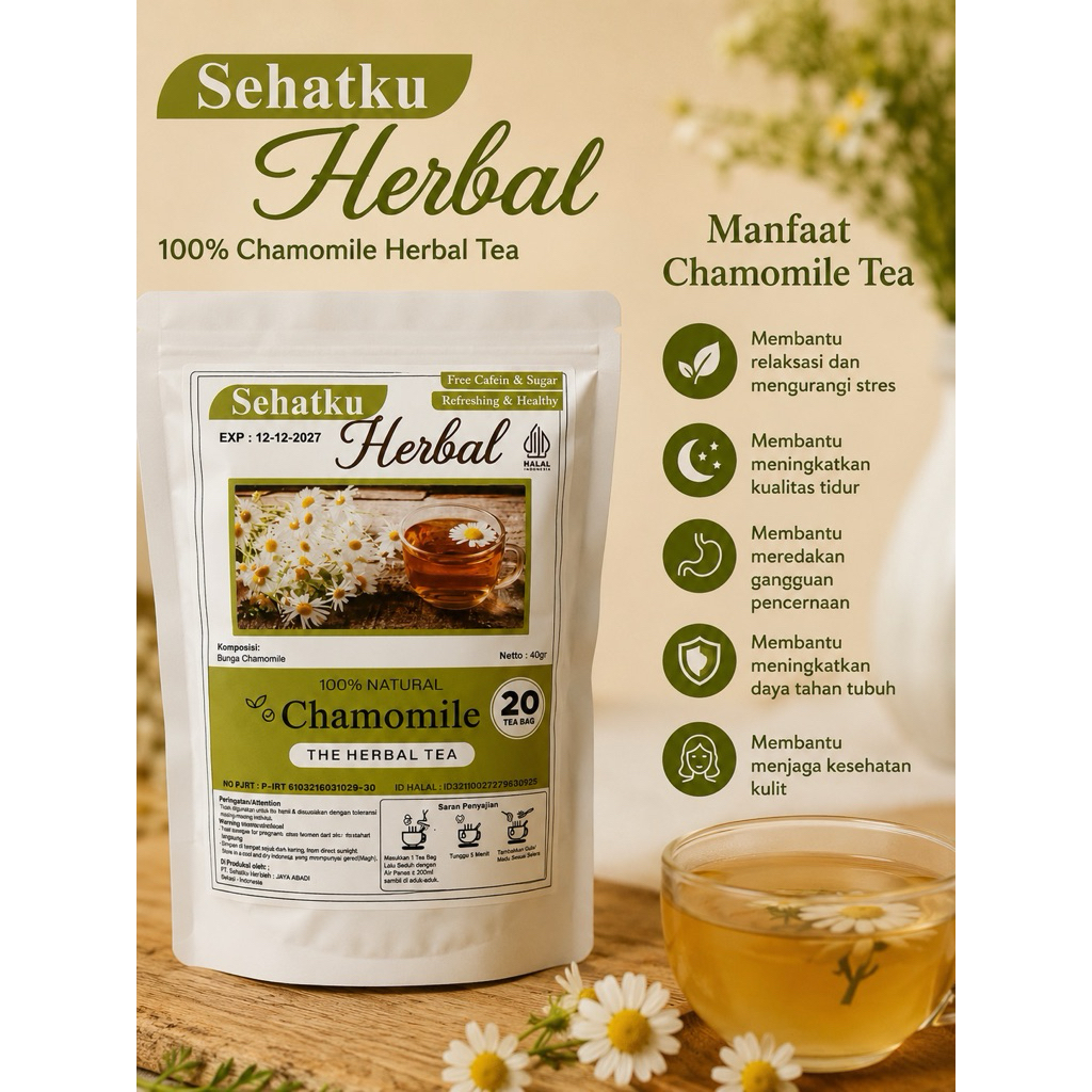 Sehatku Teh Herbal Chamomile 20 Tea Bag