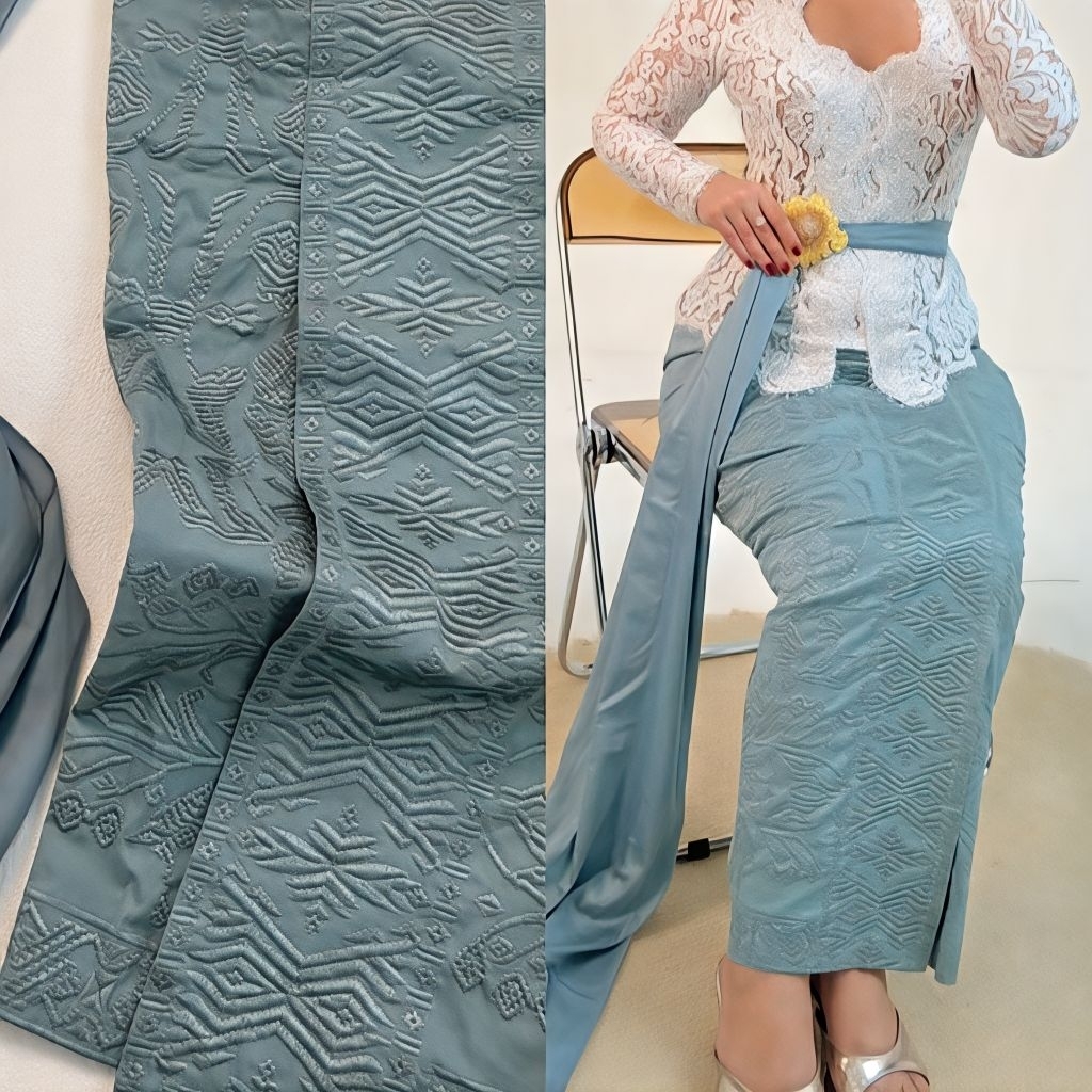Kamen Jadi Bordir katun strait motif alam ready M L XL XXL jumbo5L busana adat bali wanita