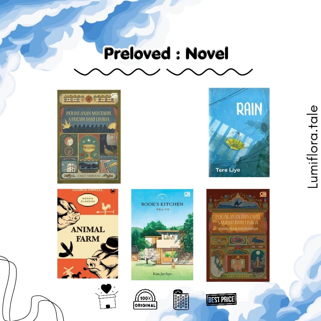 [Preloved] Rain, Animal Farm (eng), Book's Kitchen, Perjalanan Mustahil Samiam dari Lisboa