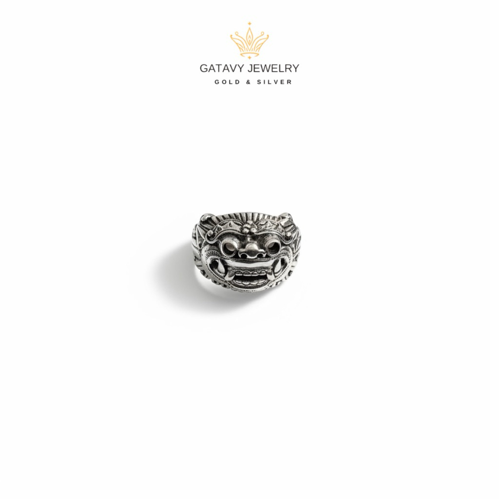 Cincin Perak 925 Motif Ukiran Barong| Ring Silver 925 Barong Design | Gatavy Jewelry | GJR 0019 NS