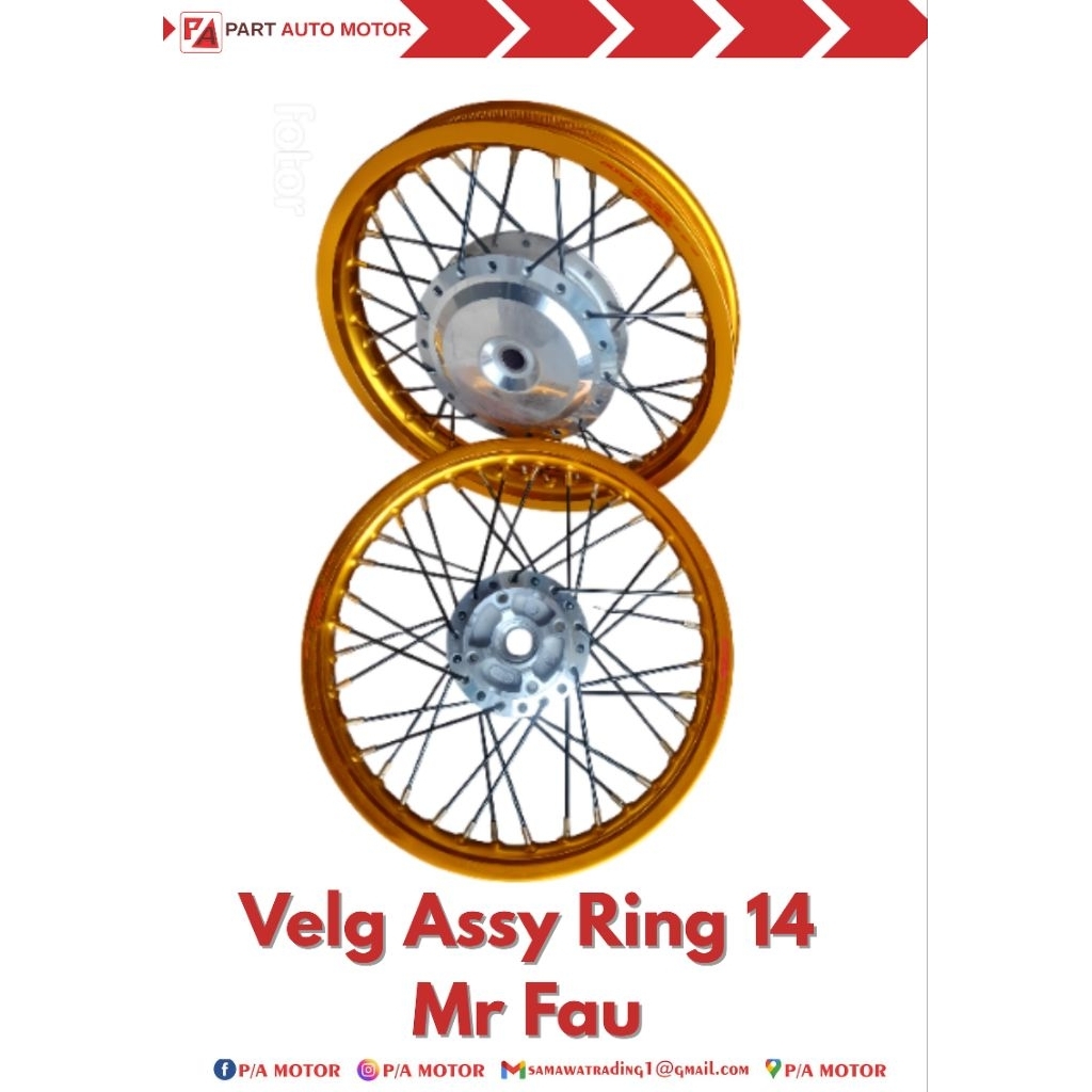 Velg/Velag/Pelak Assy Jari Jari Komplit Beat Series Ring/Lingkar 14