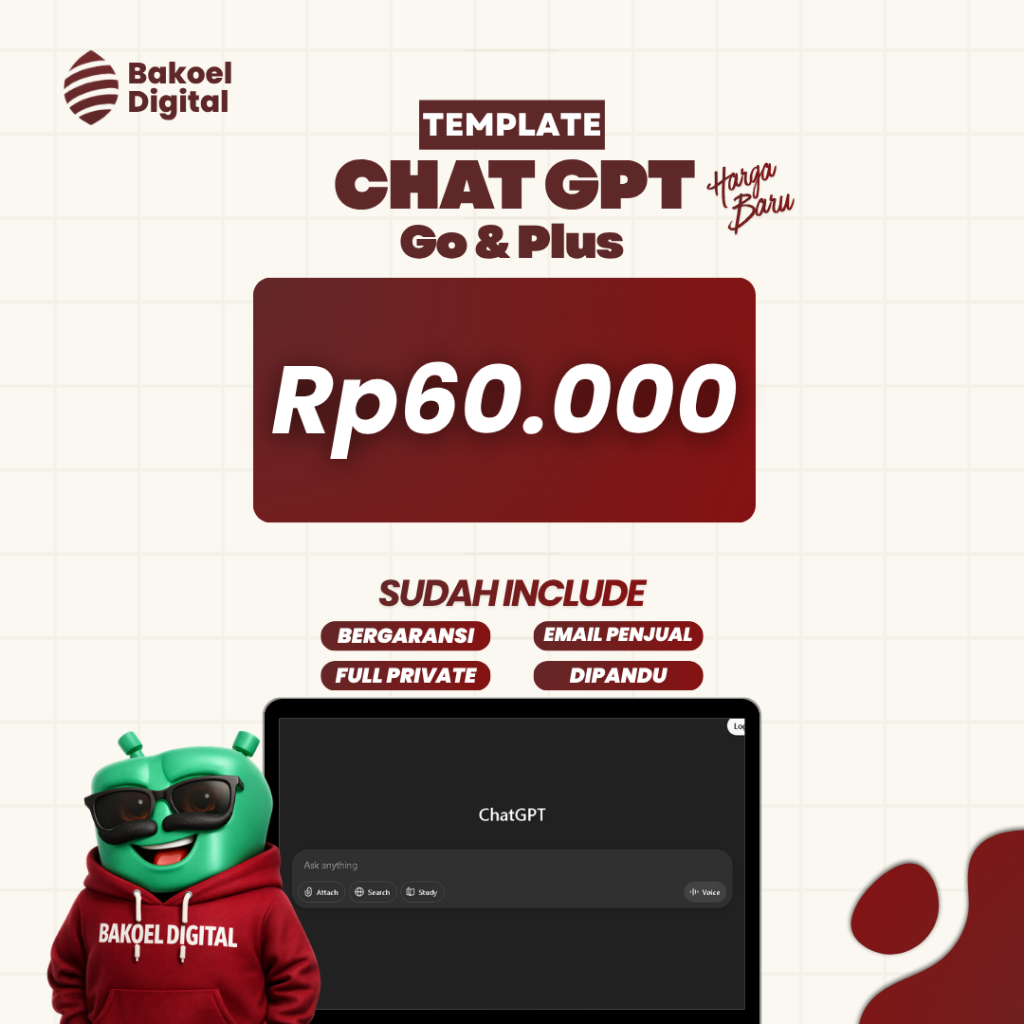 Template Chat GPT Akun Penjual GO dan PLUS Plan Bergaransi Durasi 1-3 Bulan
