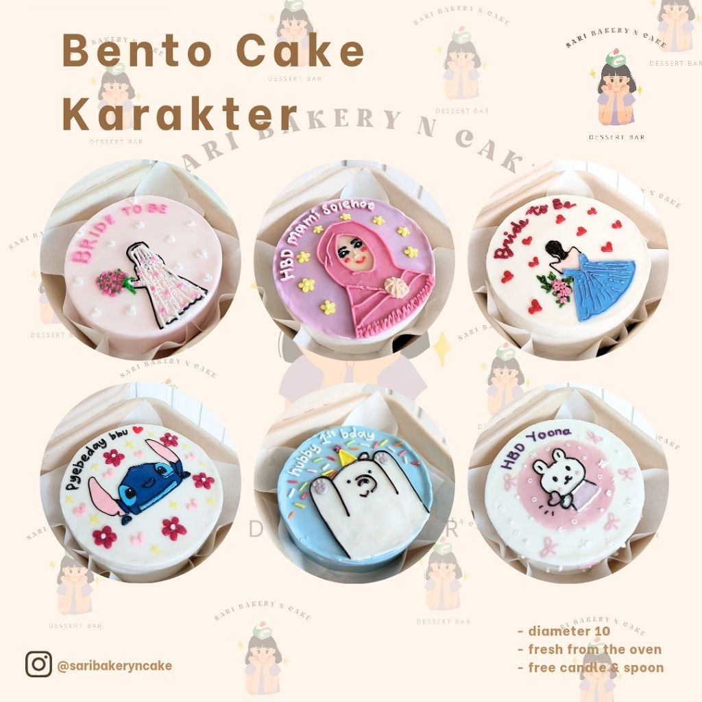 (CUSTOM) BISA DADAKAN, BENTO CAKE KARAKTER TANGERANG, BACA DESKRIPSI SEBELUM MEMBELI!!