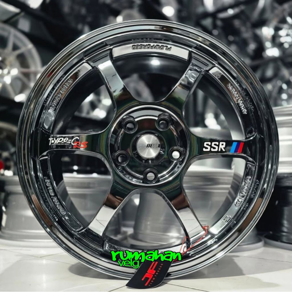 velg SSR TYPE C BLACK CHROME r17 lebar 8 pcd 5X114,3 et 40 mobil ring 17 pnp mobil r17 reborn ventur
