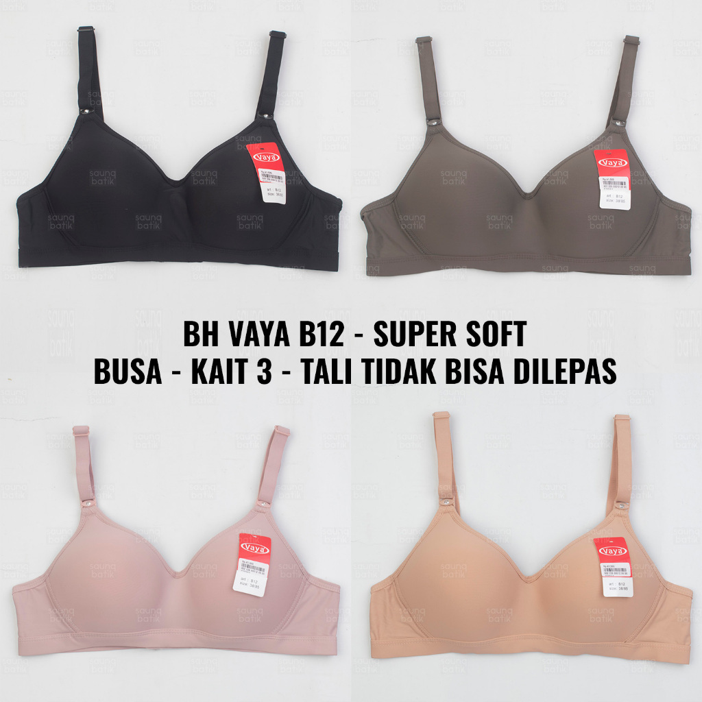 BH VAYA B12 BRA BH TANPA KAWAT BUSA SOFT LEMBUT NYAMAN FULL CUP HARIAN