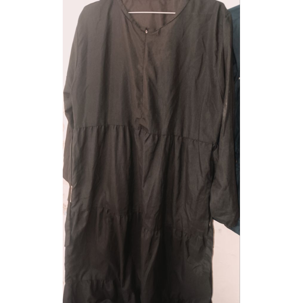 gamis wanita hitam polos preloved