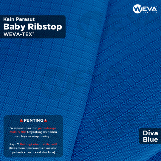 BABY RIBSTOP Bahan Kain Micro Ribstop Kain Jaket Parasut Waterproof Biru Turqis 10