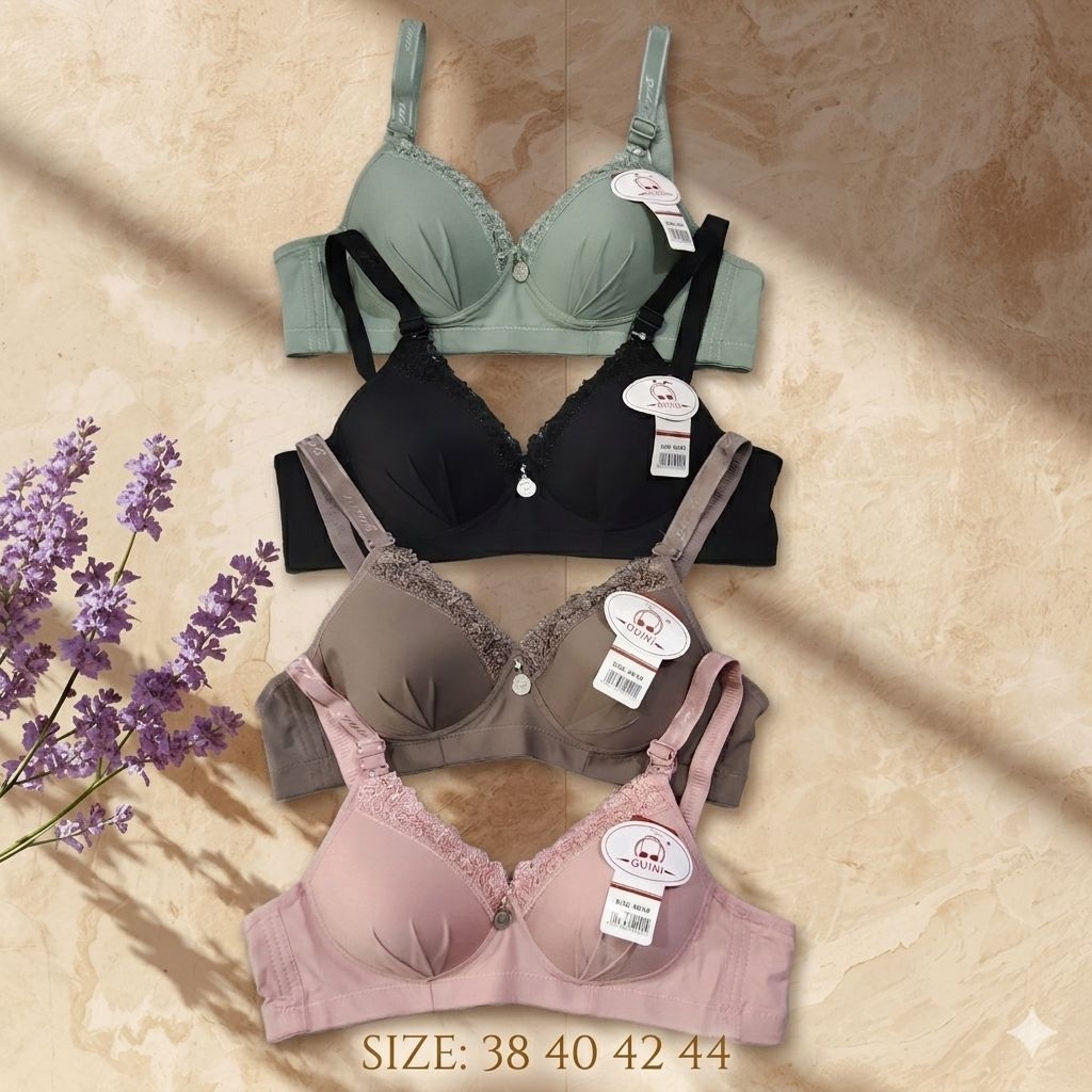 3 / 1 PCS BH Push Up Busa GUINI GN56 CUP B Bra Wanita Cantik Motif Renda Size 38 40 42 44 Berkualita