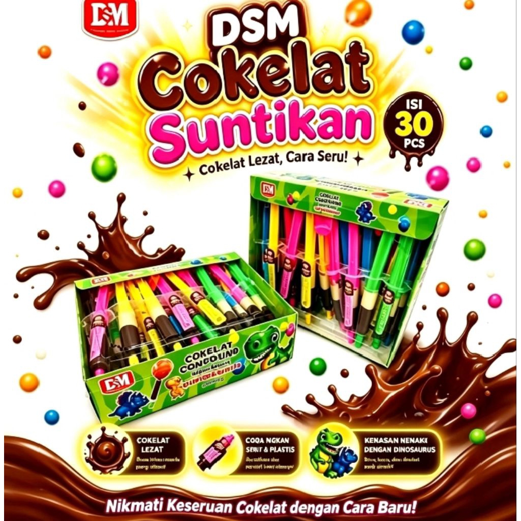 PERMEN Chocolate Pasta Free Suntikan + balon 30 pcsMakanan viral jajanan Snack makanan anak laki-lak