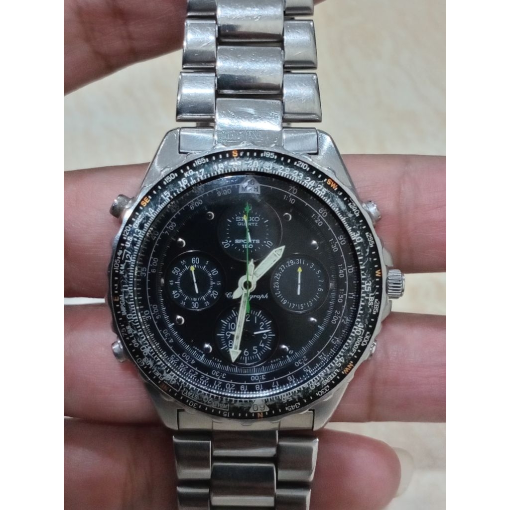 Jam tangan pria vintage Se1ko Flightmaster original