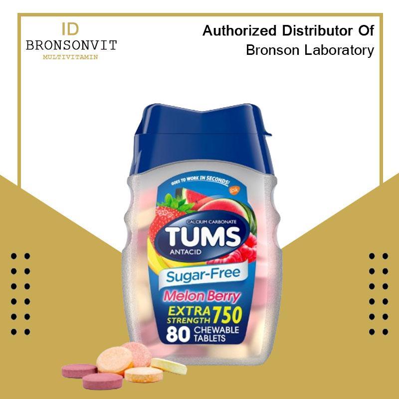 TUMS Sugar Free Extra Strength 750 Maag Asam Lambung - 80 Chewable Tablets