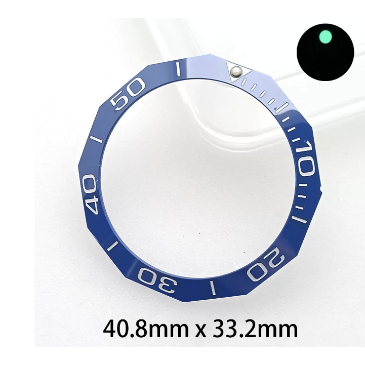 Bezel Insert Biru 40.8mm x 33.2mm