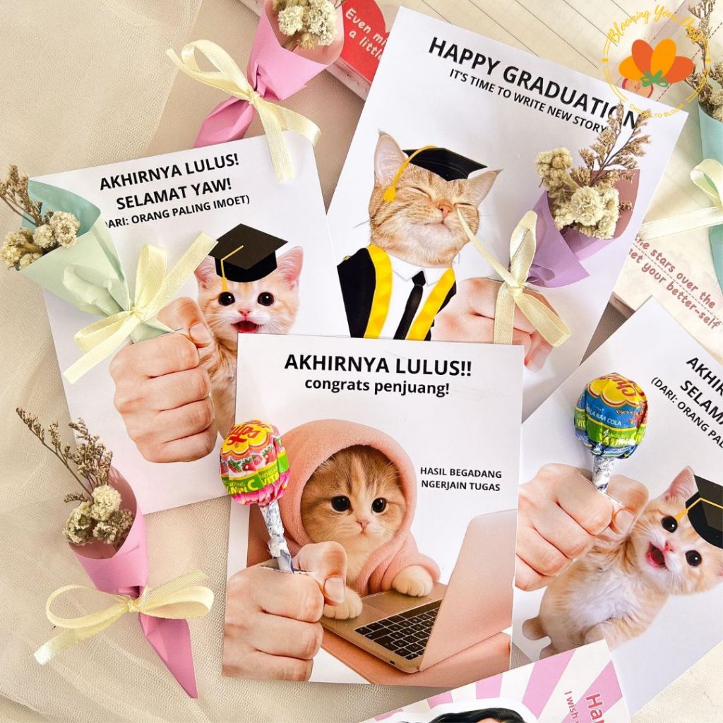 Kartu Ucapan Wisuda Graduation Resign Custom Kartu Ucapan Wisuda Ulang Tahun Kartu Ucapan Perpisahan