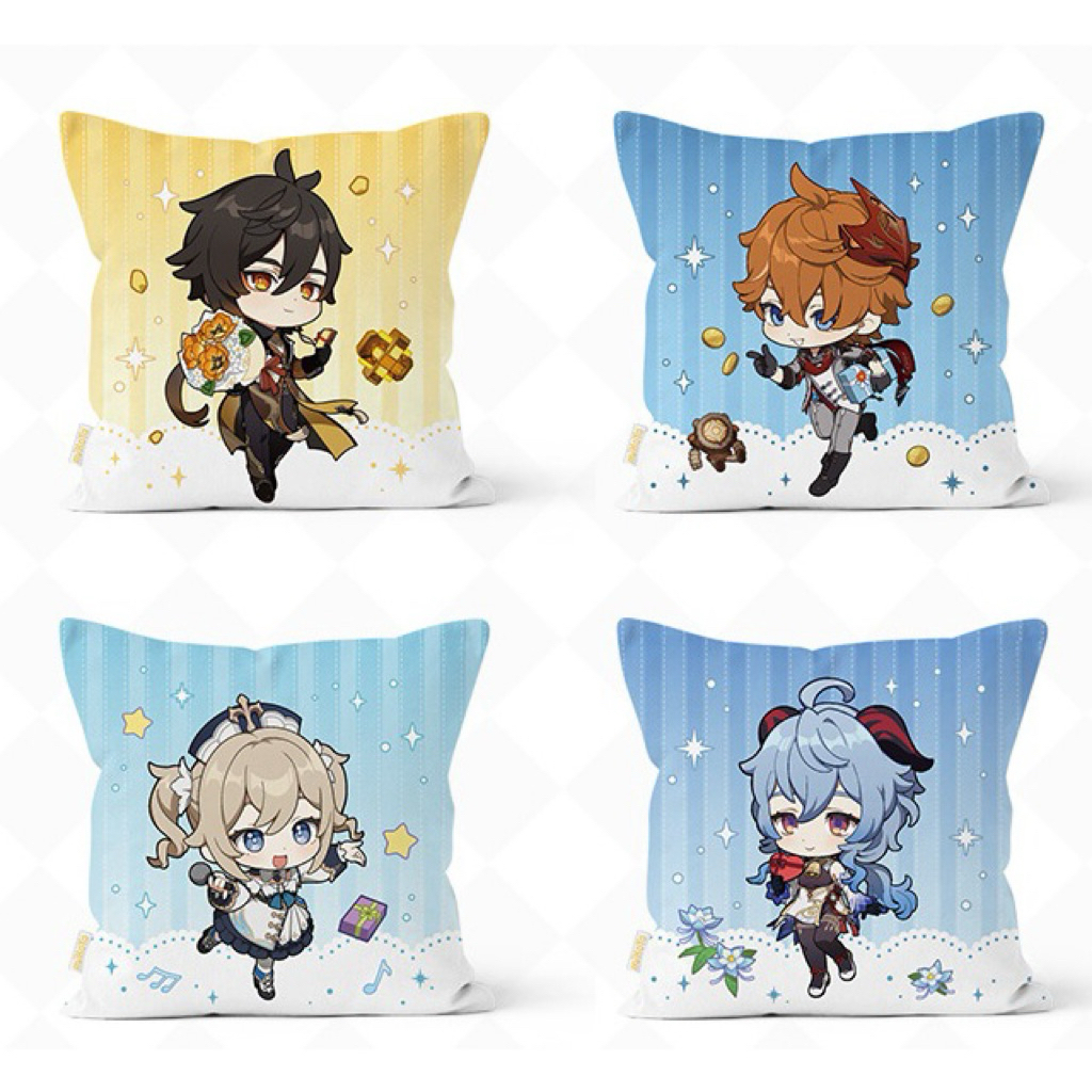 Genshin Impact Official 2ND Pillow+Case Square Tartaglia & Zhongli