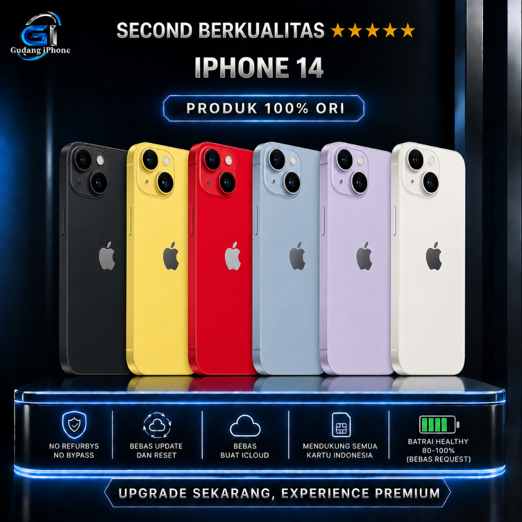 IP 14/14 PLUS 128GB Seken Bekas Second Original Inter Bukan KW Bukan Rakitan