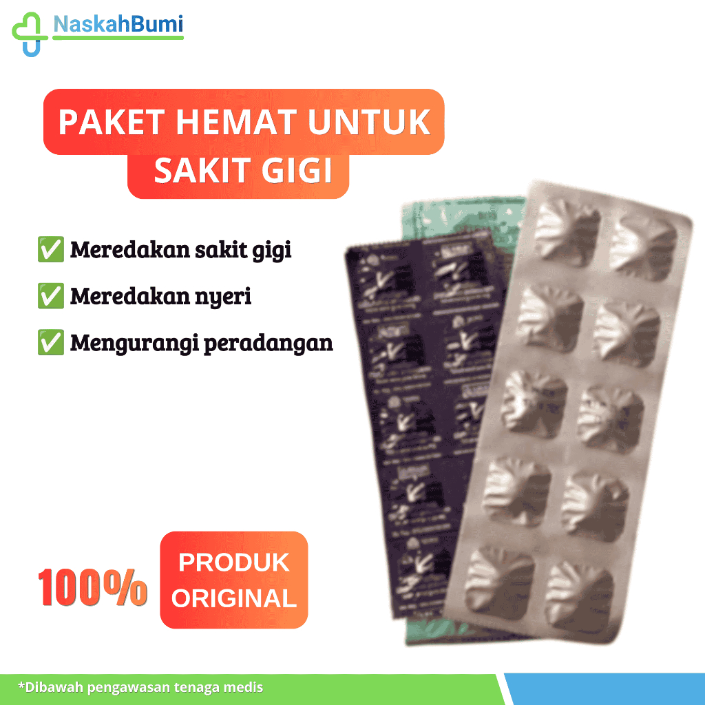 HEMAT AMPUH DAN PATEN ISI 3 PCS UNTUK MENGATASI BERBAGAI MASALAH SAKIT GIGI DALAM SATU KEMASAN