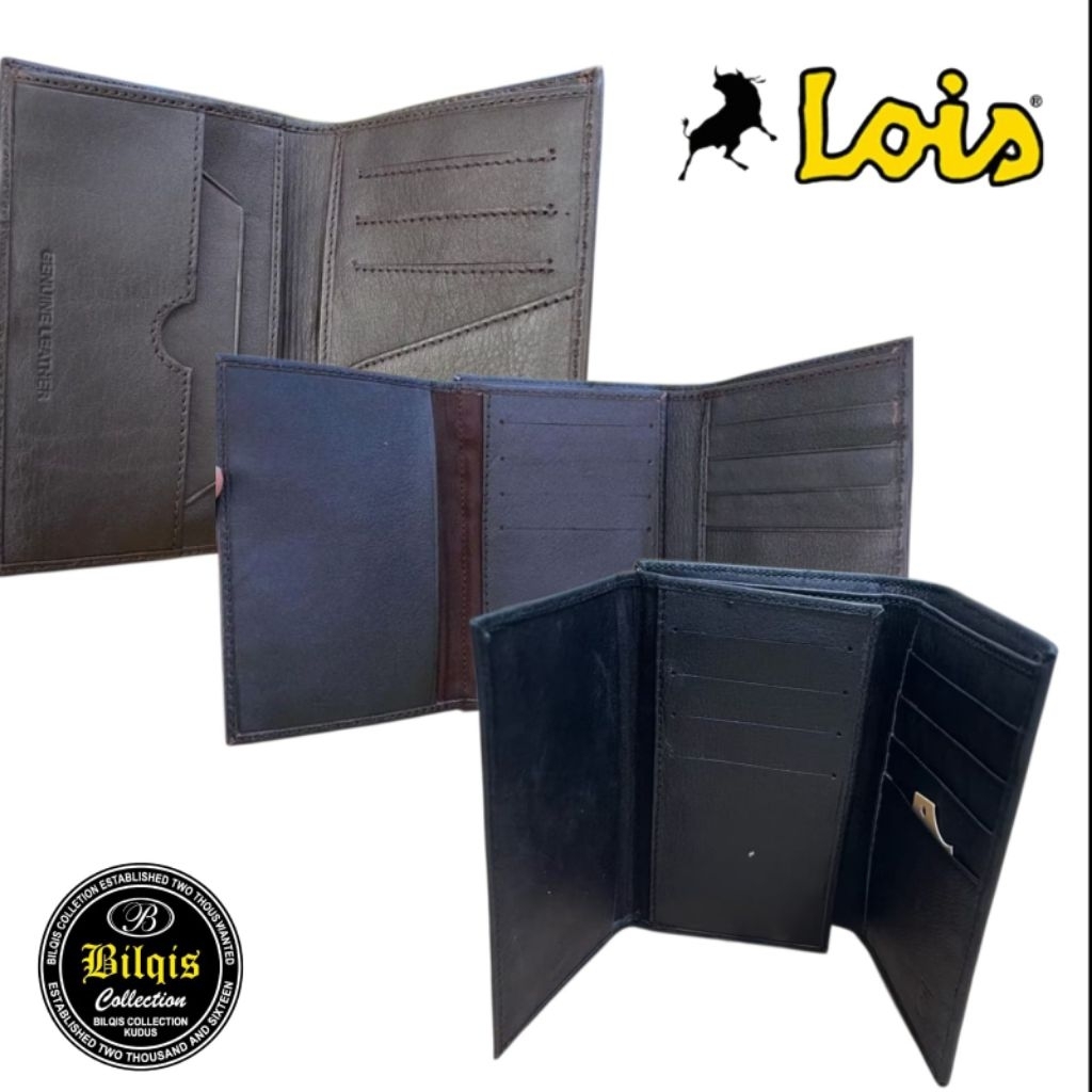 Lois Dompet Lipat Lois Pria Original Bahan 100% Kulit