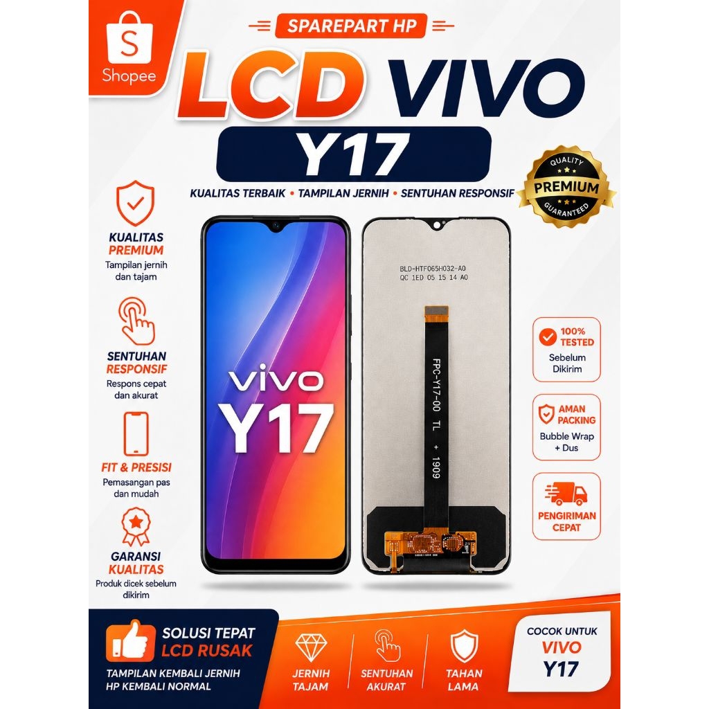 LCD TOUCHSCREEN VIVO Y17 ORIGINAL FULLSET