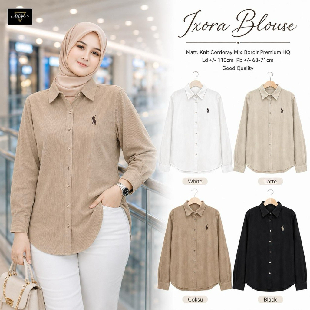 BISA COD // Ixora Blouse by Dchic // Atasan Kemeja Codoray Wanita REAL PICT