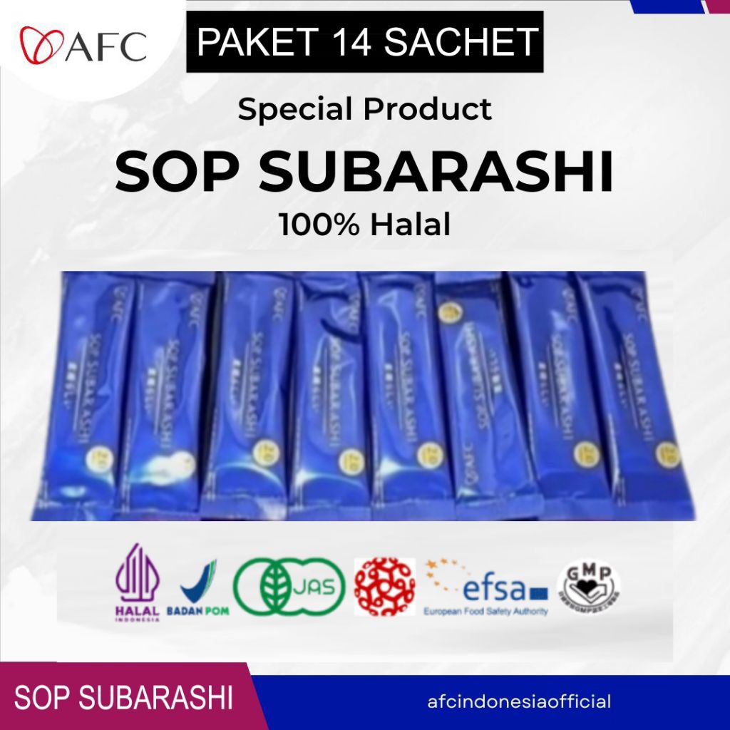 Sop Subarashi Afc Original Japan Paket Ecer 14 Sachet - Subarashi Gold