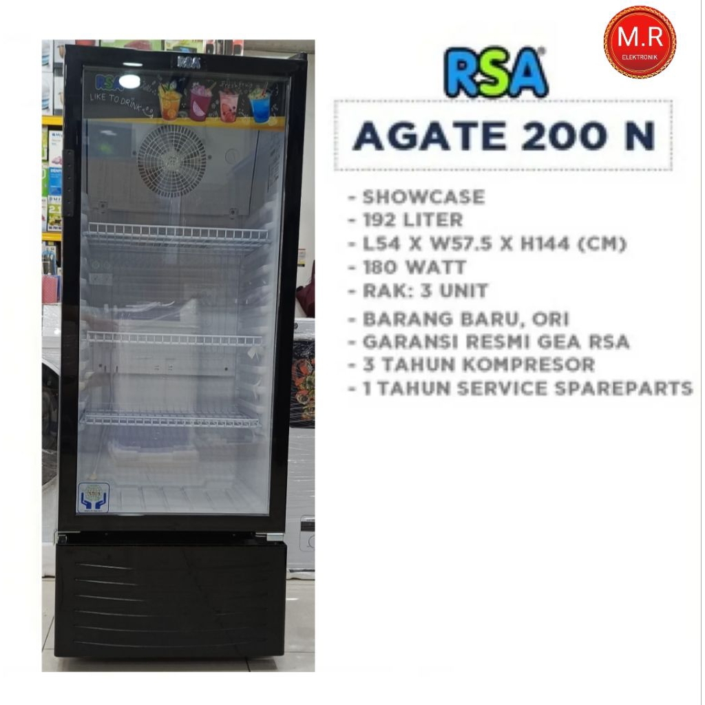 SHOWCASE RSA 3 RAK AGATE 200 GARANSI RESMI 5 TAHUN
