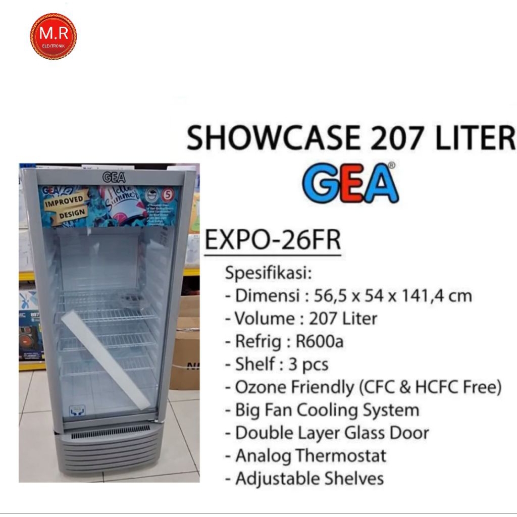 SHOWCASE GEA 3 RAK EXPO-26FR GARANSI RESMI 5 TAHUN