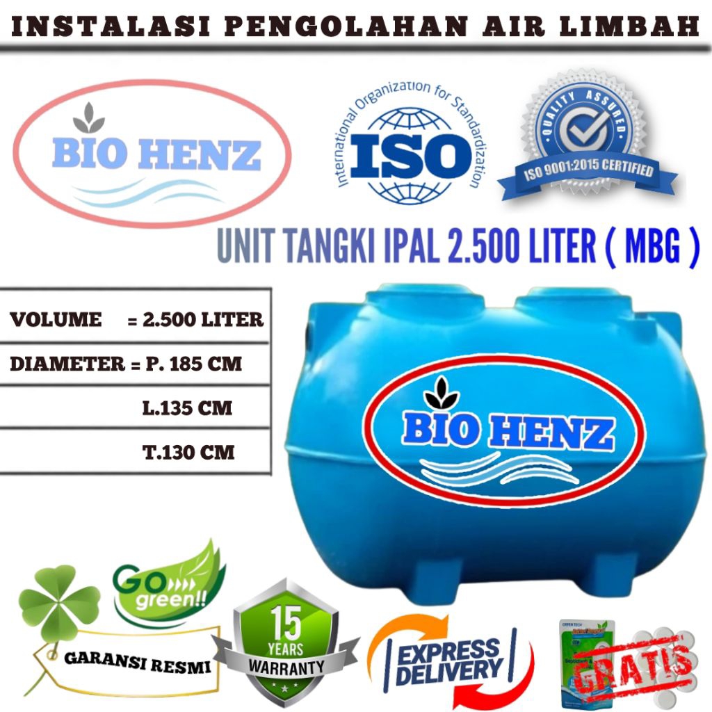 UNIT TANKI IPAL MBG 2500L (ANTI BOCOR) BIO SEPTICTANK,BIOFILL,BIOTECH,BIOFIVE,BIOFILTER,Septictank R