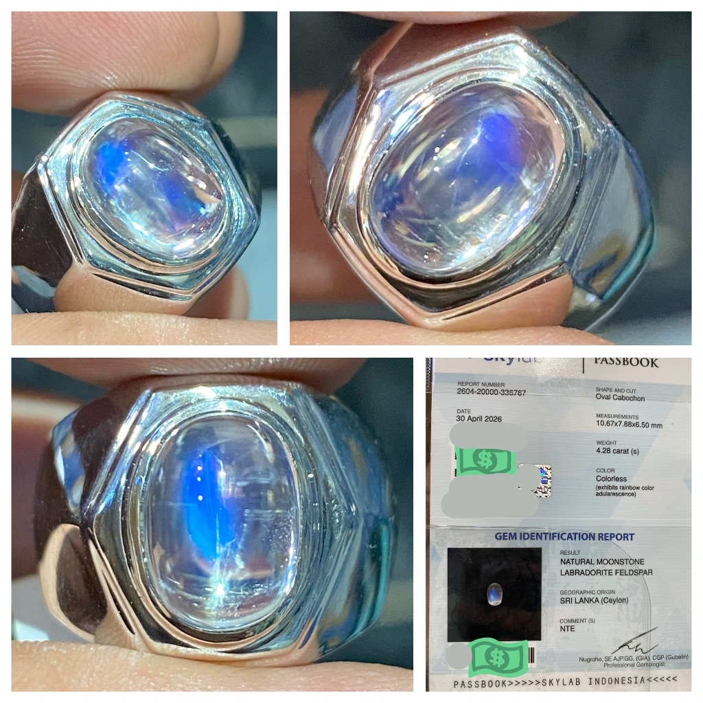 Natural 4.28ct moonstone biduri bulan srilanka ceylon