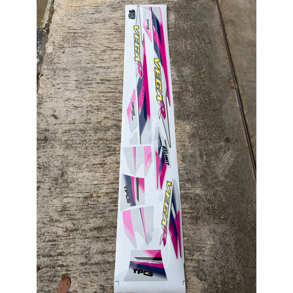 STRIPING STIKER VEGA R LAMA PINK SILVER VARIASI LE