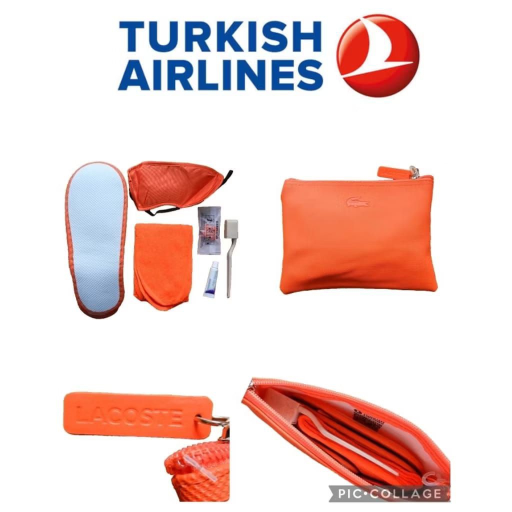 Tas Pouch Dompet Turkish Airlines Isi Lengkap/Lacoste Amenity Kit