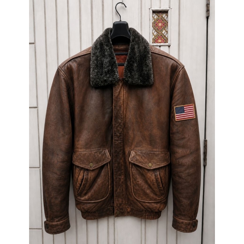 jaket kulit pilot G-1 vintage