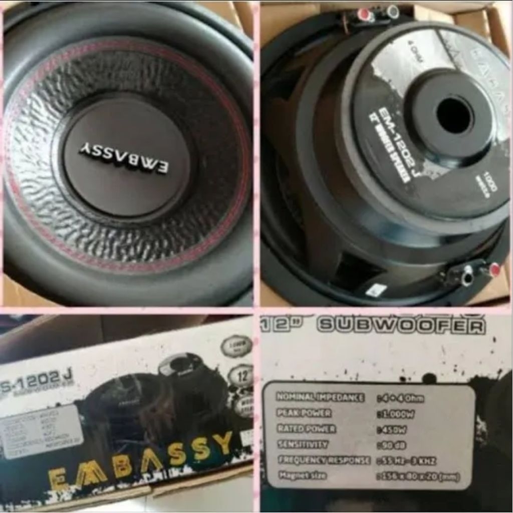 Subwoofer 12" Embassy ES1202J DobelCoil