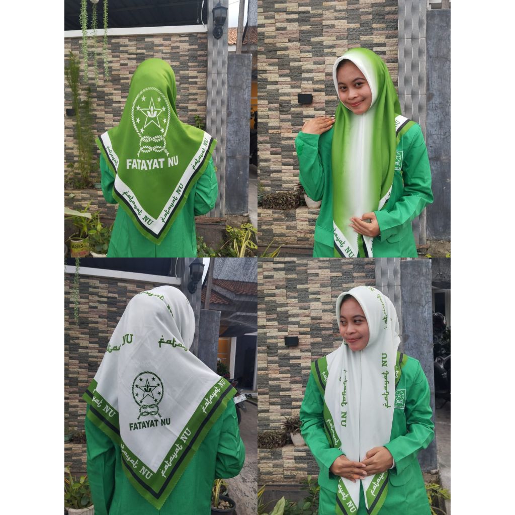 Hijab segi empat motif FATAYAT NU 2 Warna // Hijab Fatayat // Jilbab Fatayat // segiempat