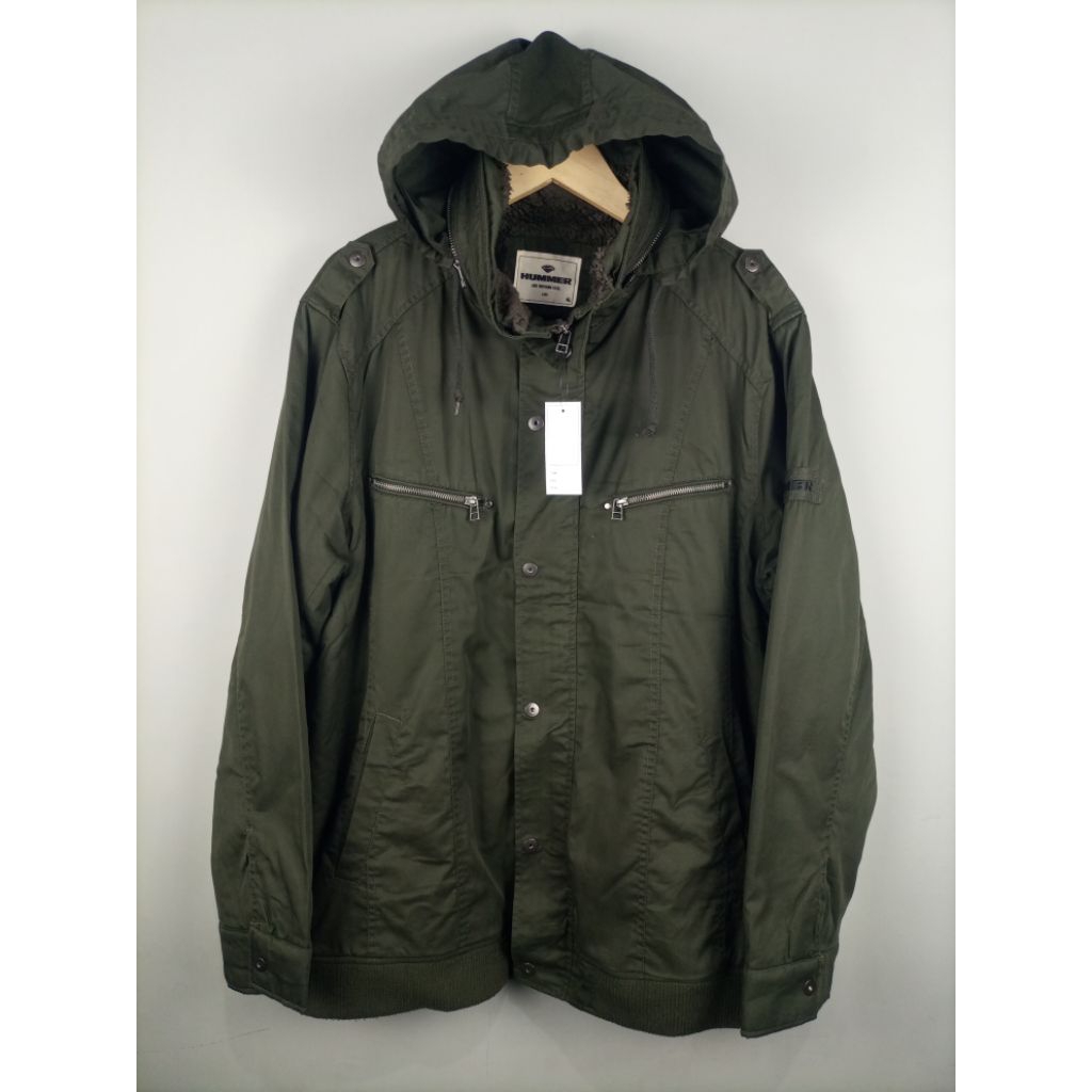 Jaket Hummer Original Semi Parka Army M65 Hidden Hodie Tebal_Size Masuk XL