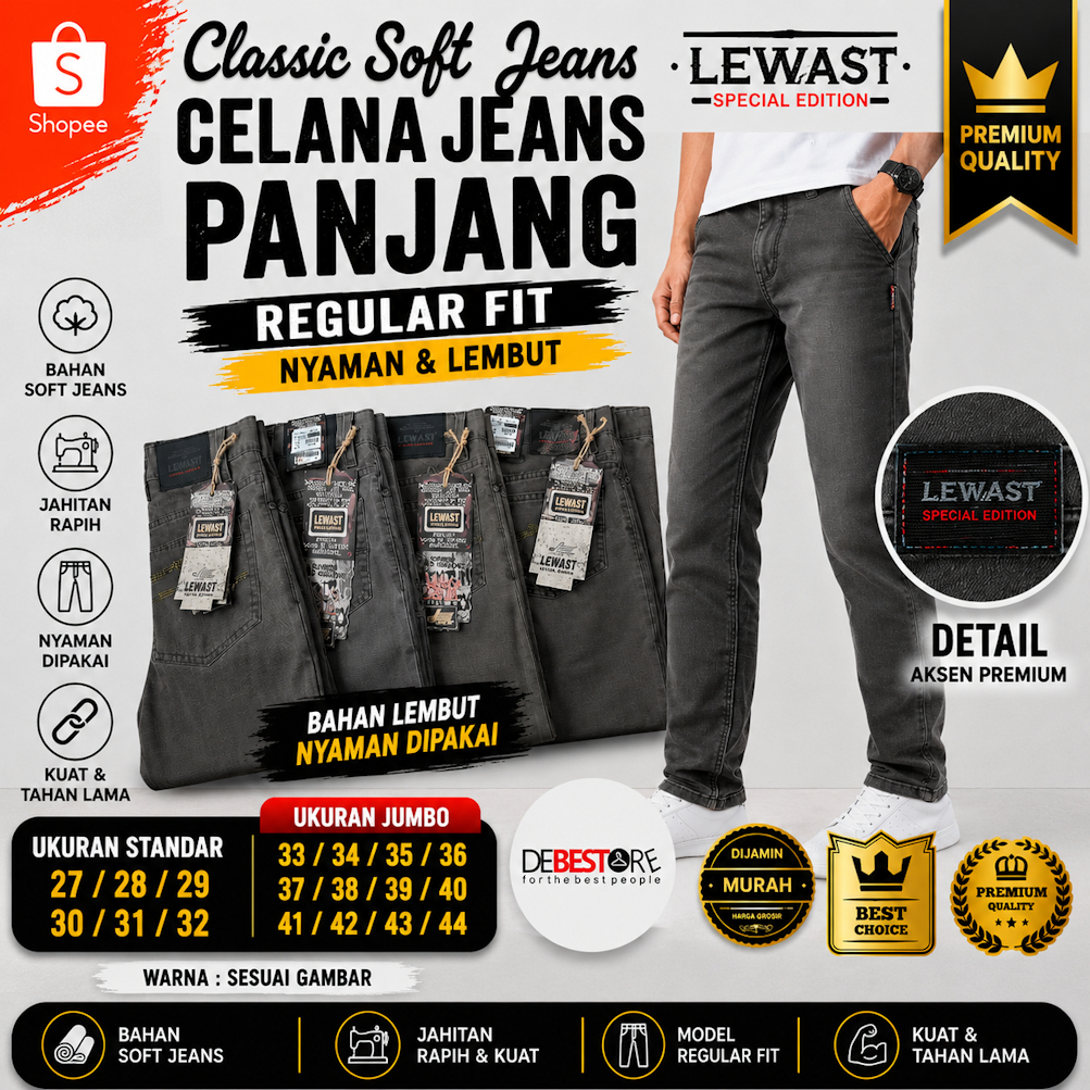 CELANA SOFTJEANS MURAH PRIA CELANA JEANS PANJANG PRIA MURAH LEWAST ORI SAMPAI UKURAN JUMBO