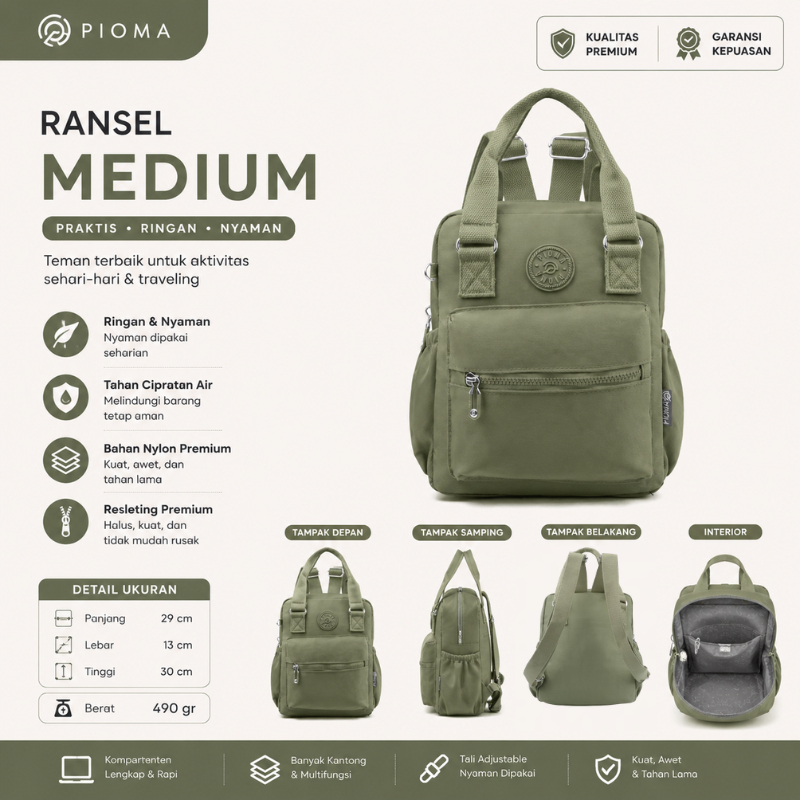 pioma JENN Tas Ransel Wanita