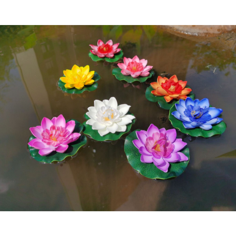 Bunga Teratai bunga lotus artificial hiasan kolam mengambang aquarium dekorasi kolam taman seroja ai