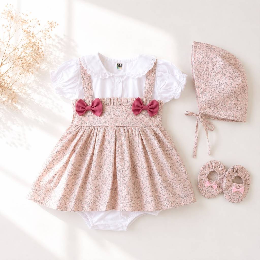 JUMPER Baju setelan jumper rok bunga bandana sepatu pergi lucu fashion anak bayi perempuan KERAH MAW