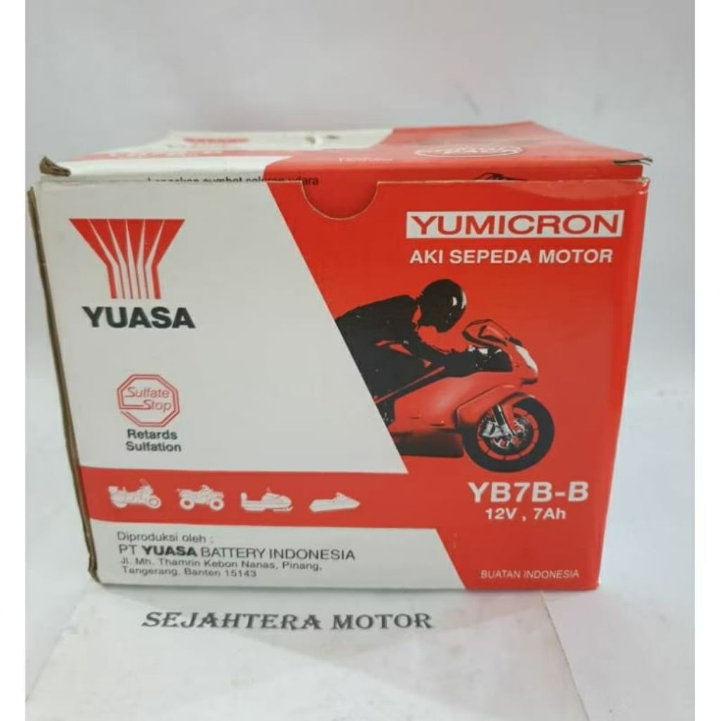 Baterai aki basah asli YUASA YB7B-BA TIGER