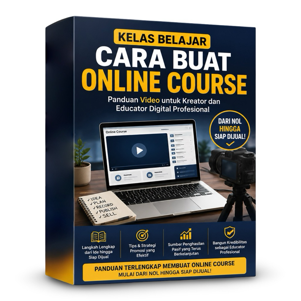 KELAS BELAJAR CARA BUAT ONLINE COURSE: Panduan Video untuk Kreator dan Educator Digital Profesional
