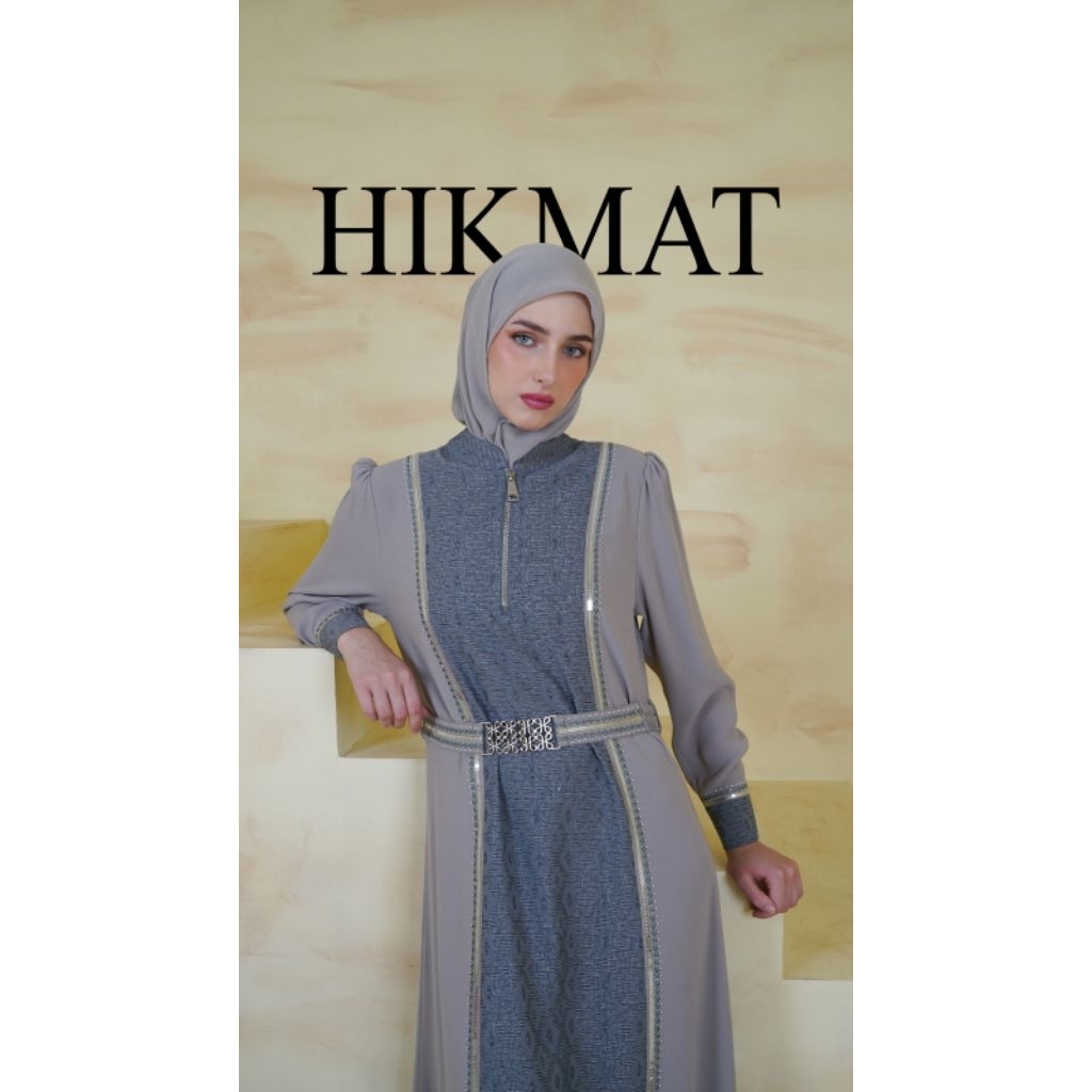 Hikmat Original Fashion A7955- Abaya Hikmat  - Noerbutikmuslim - Gamis lebaran - Gamis Mewah - Gamis