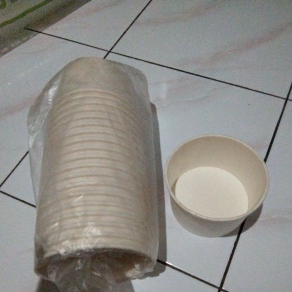 Paper bowl / cup Rice Bowl ukuran 360 ml isi 20 pcs plus tutup