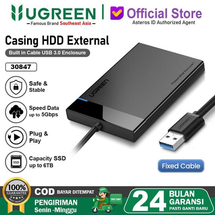 UGREEN 30847 Hard Disk Drive Casing Enclosure External 2,5" SATA USB 3.0 2.5 Inch Case Harddisk